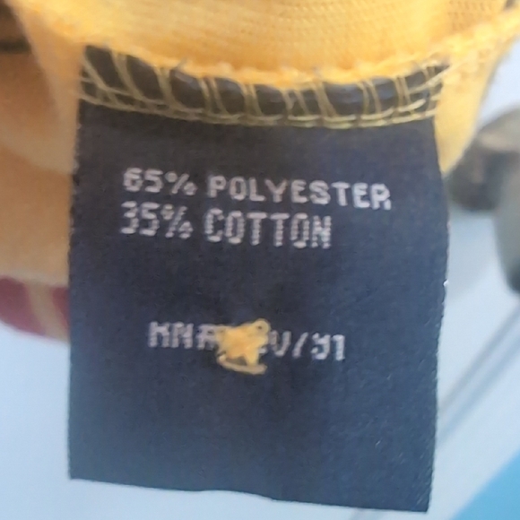 COOGI Yellow Long-Sleeve Striped Rugby Polo Yellow/Red/Black Men's Size 4X - Picture 4 of 6